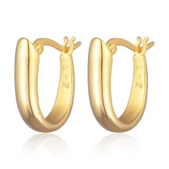 Elli "Creolen Oval Chunky< Vergoldet|Ohrringe