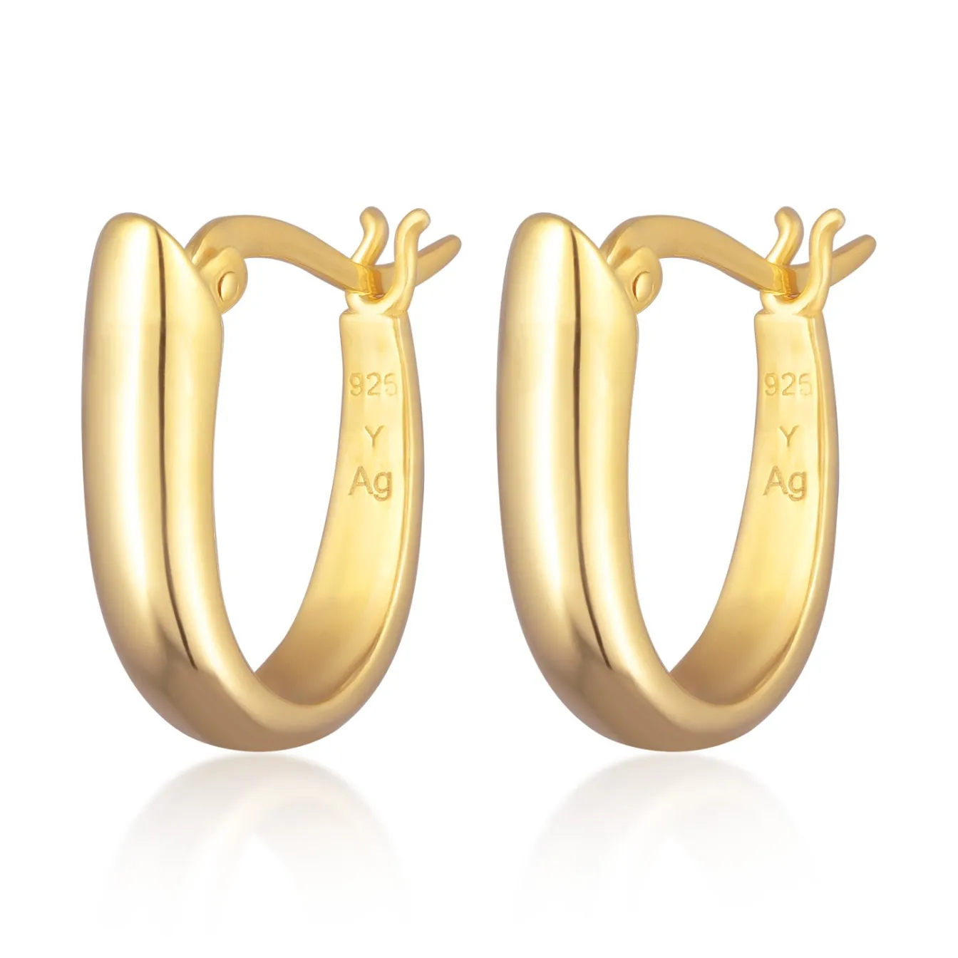 Elli "Creolen Oval Chunky< Vergoldet|Ohrringe