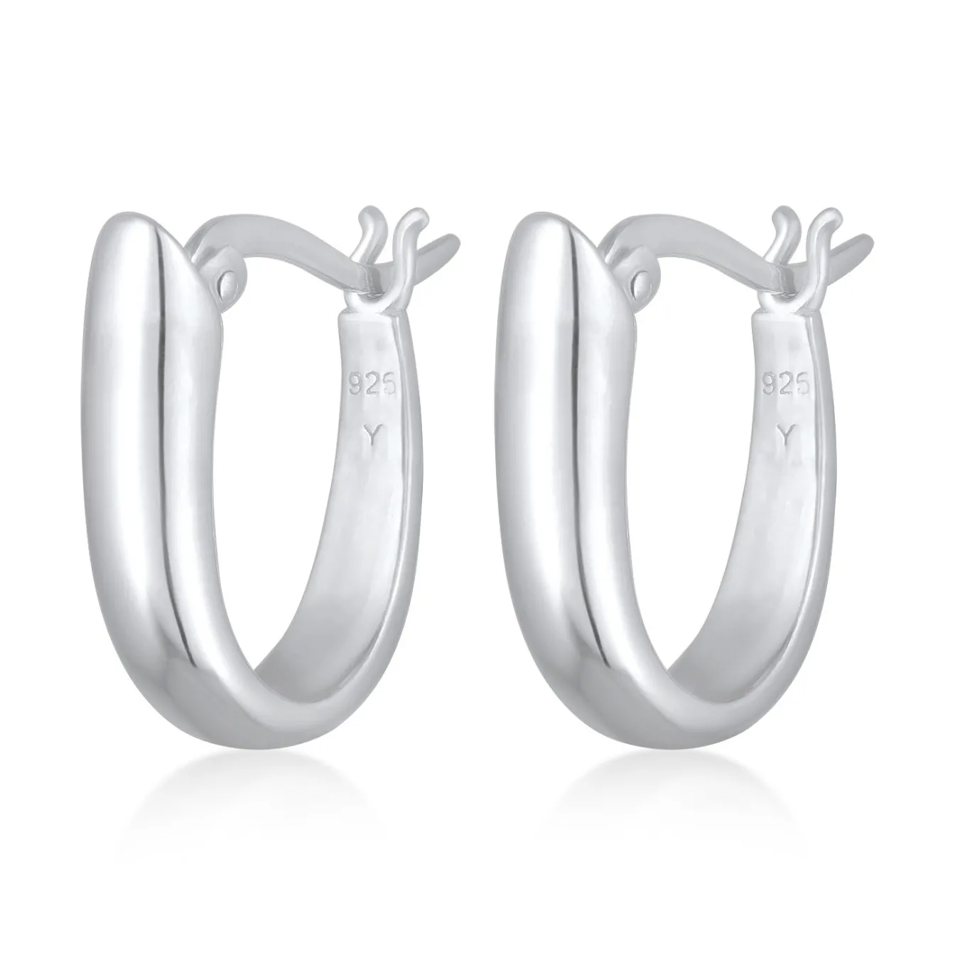 Elli "Creolen Oval Chunky< Vergoldet|Ohrringe