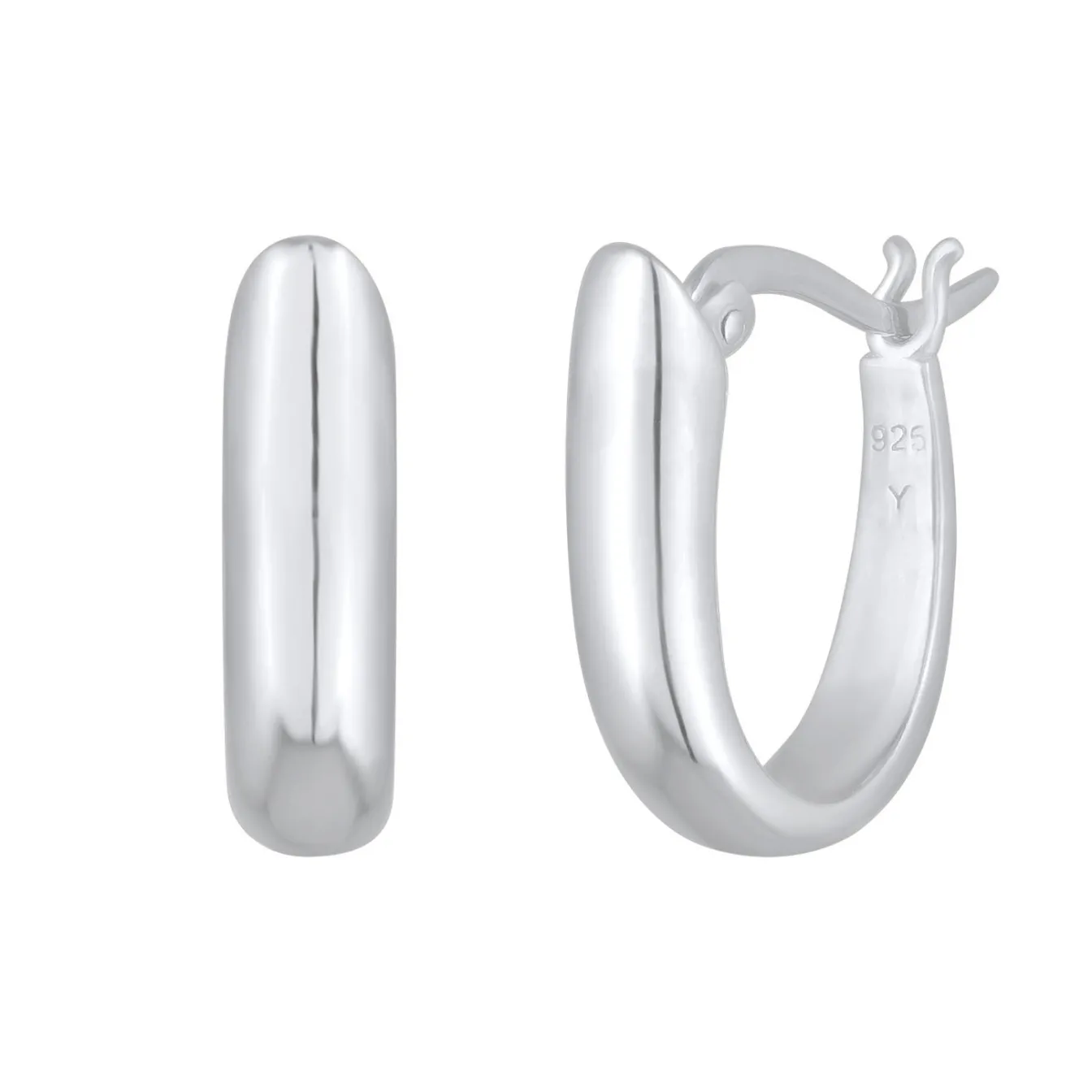 Elli "Creolen Oval Chunky< Vergoldet|Ohrringe