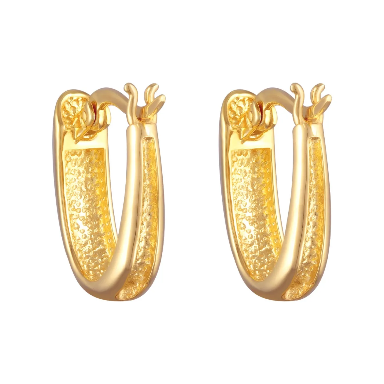 Elli "Creolen Oval Chunky< Vergoldet|Ohrringe
