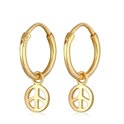 Elli "Creolen Peace< Ohrringe|Silber