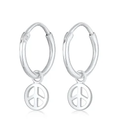 Elli "Creolen Peace< Ohrringe|Silber