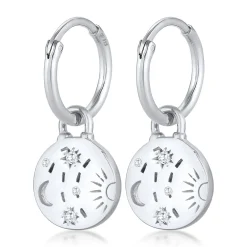 Elli "Creolen Plättchen | Zirkonia (Weiß)< Symbol-schmuck|Letzte Chance