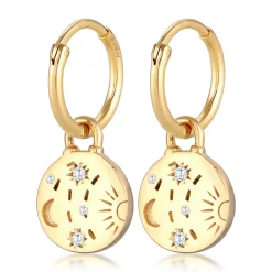 Elli "Creolen Plättchen | Zirkonia (Weiß)< Symbol-schmuck|Letzte Chance