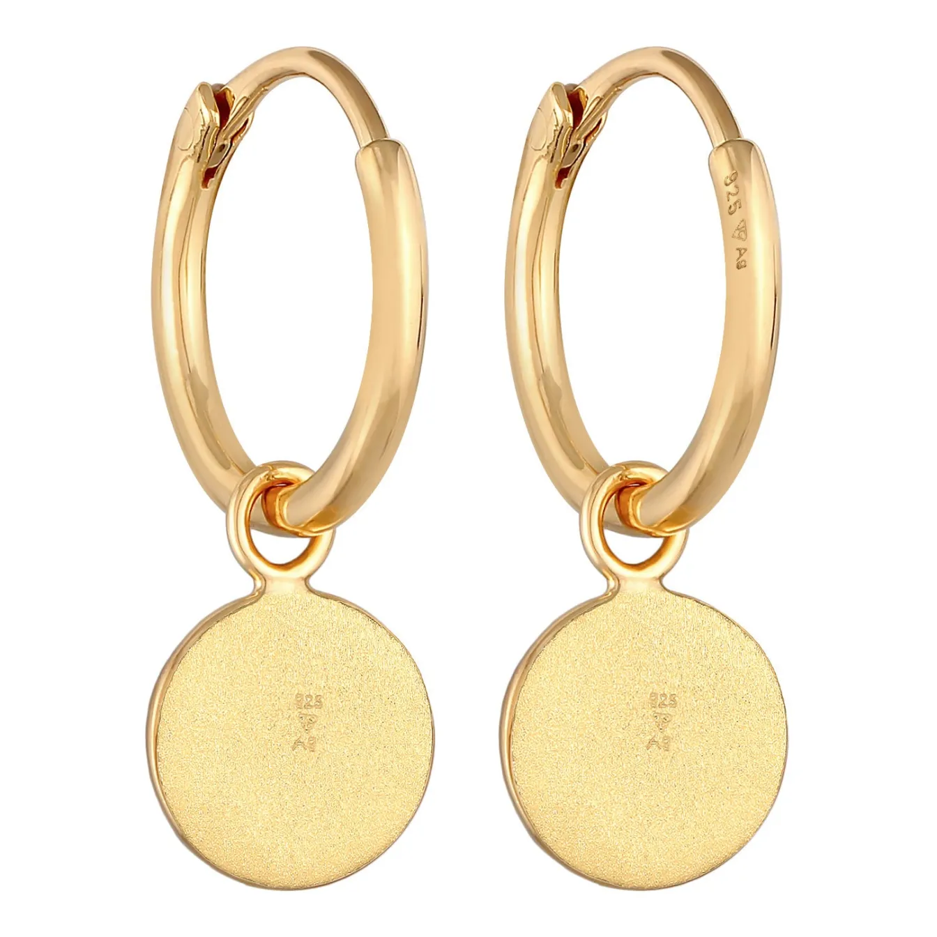 Elli "Creolen Plättchen Vintage< Symbol-schmuck|Ohrringe