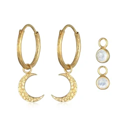 Elli "Creolen Set Einhänger Halbmond< Symbol-schmuck|Ohrringe