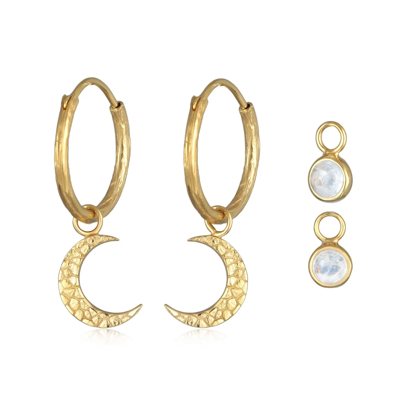 Elli "Creolen Set Einhänger Halbmond< Symbol-schmuck|Ohrringe