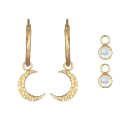 Elli "Creolen Set Einhänger Halbmond< Symbol-schmuck|Ohrringe