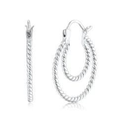 Elli "Creolen Twisted< Ohrringe|Silber