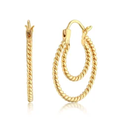 Elli "Creolen Twisted< Ohrringe|Silber