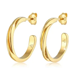 Elli "Creolen Twisted< Ohrringe|Silber