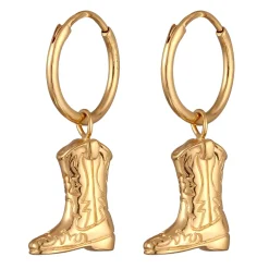 Elli "Creolen Westernstiefel< Vergoldet|Symbol-schmuck