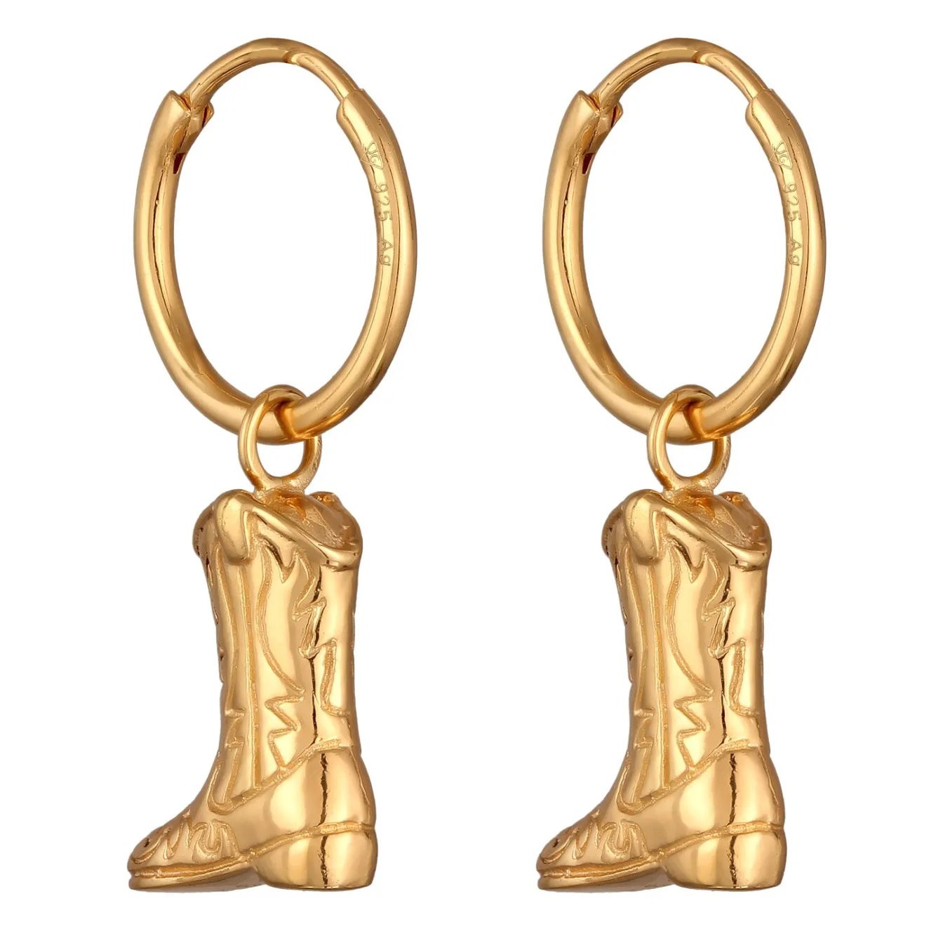 Elli "Creolen Westernstiefel< Vergoldet|Symbol-schmuck