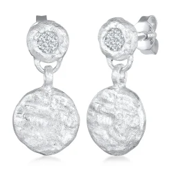 Elli "Diamanten (0.05 ct) Plättchen Vintage 925< Ohrringe|Silber