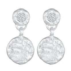 Elli "Diamanten (0.05 ct) Plättchen Vintage 925< Ohrringe|Silber