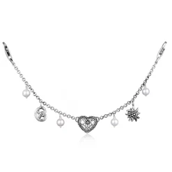 Elli "Dirndlkette Herz Brezel< Symbol-schmuck|Herz-schmuck