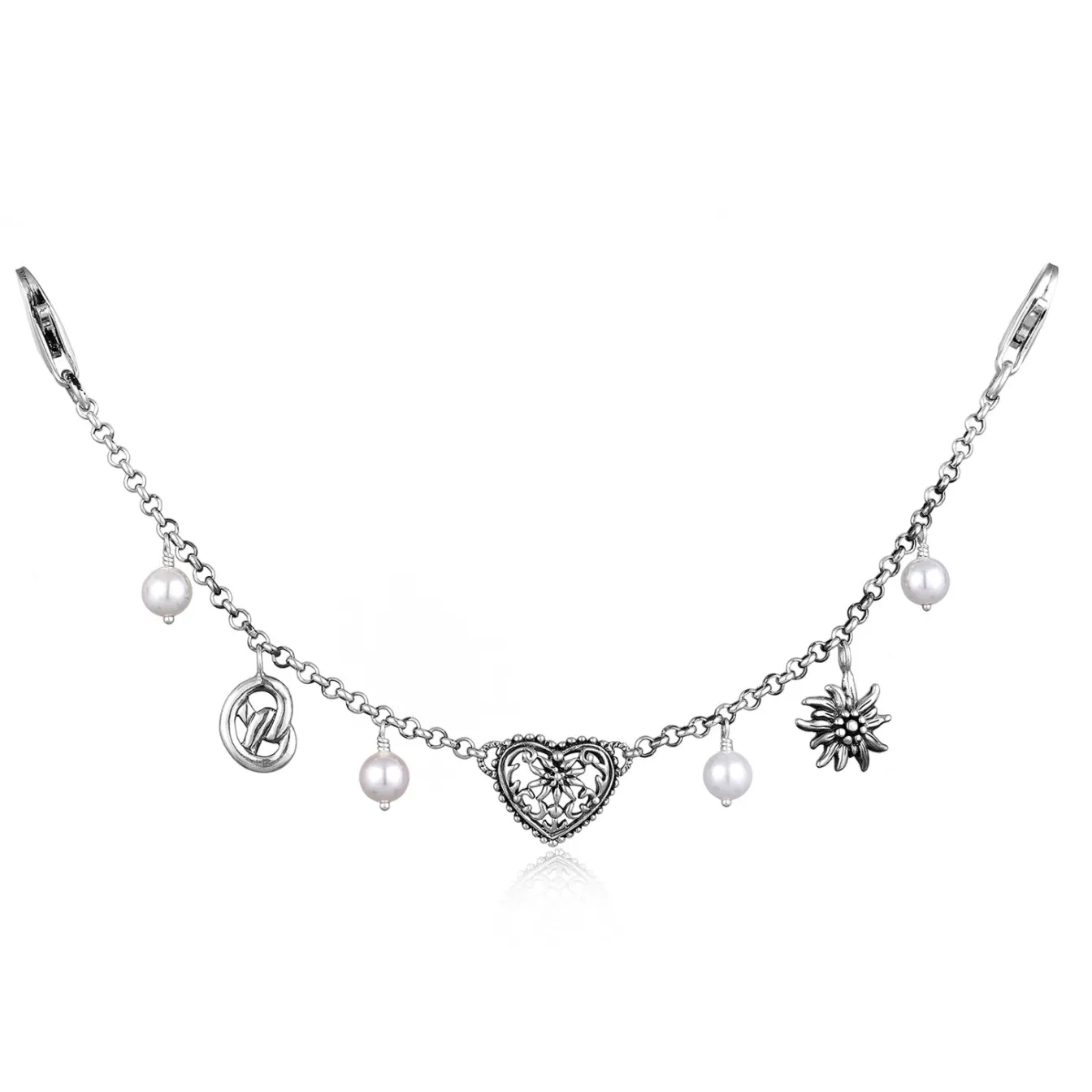 Elli "Dirndlkette Herz Brezel< Symbol-schmuck|Herz-schmuck
