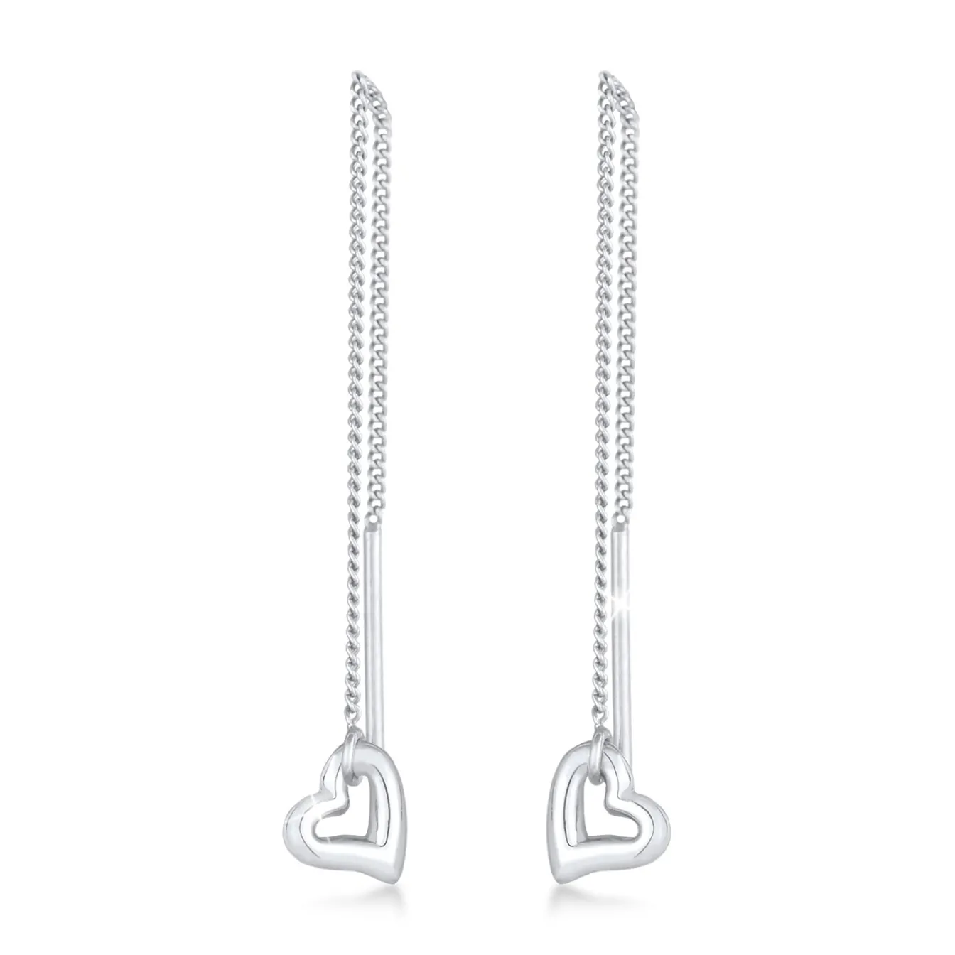 Elli "Durchzieh-Ohrringe Herz< Symbol-schmuck|Herz-schmuck