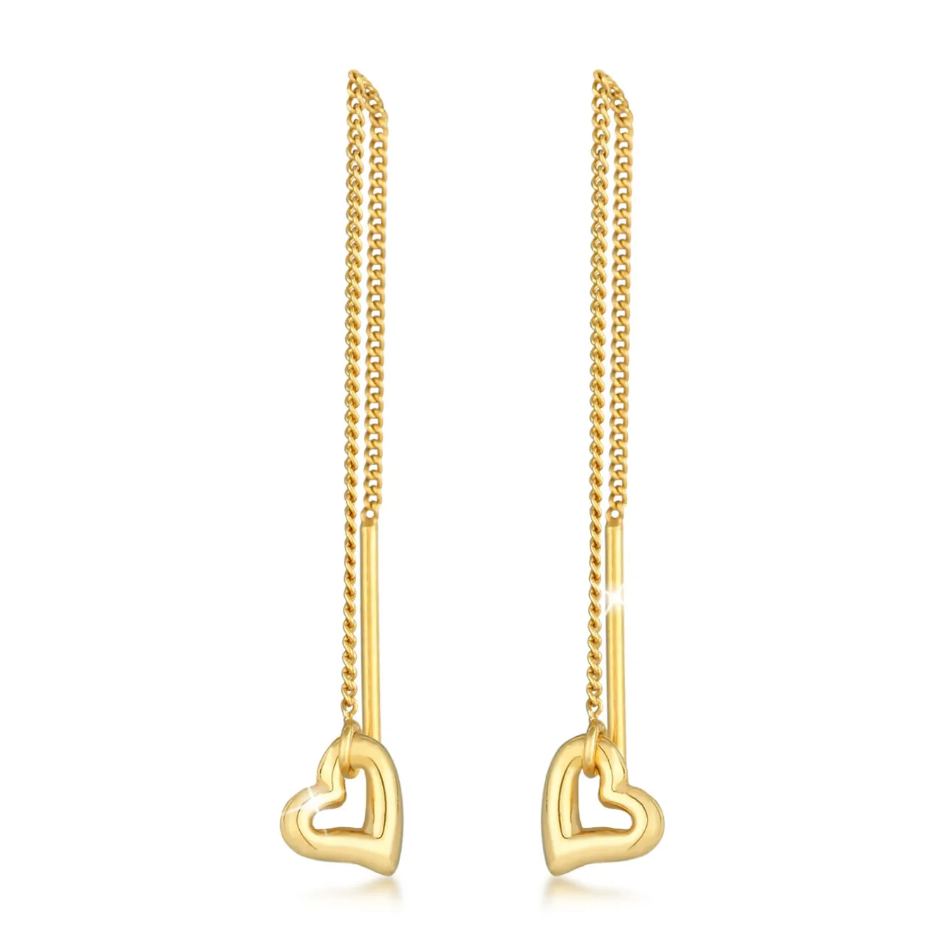 Elli "Durchzieh-Ohrringe Herz< Symbol-schmuck|Herz-schmuck