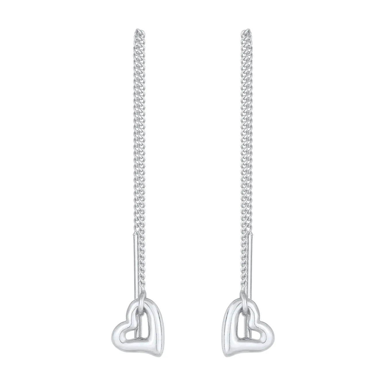 Elli "Durchzieh-Ohrringe Herz< Symbol-schmuck|Herz-schmuck
