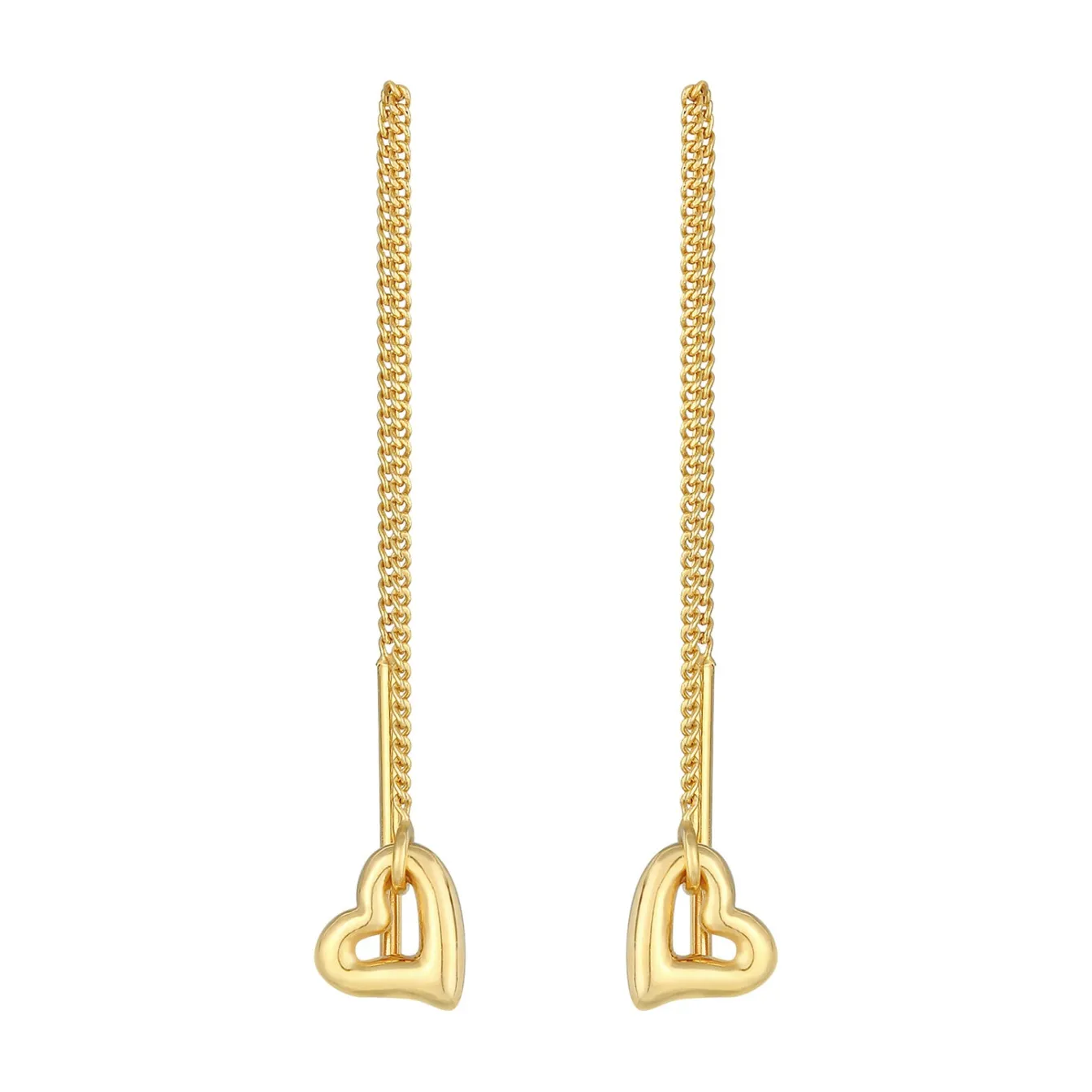 Elli "Durchzieh-Ohrringe Herz< Symbol-schmuck|Herz-schmuck