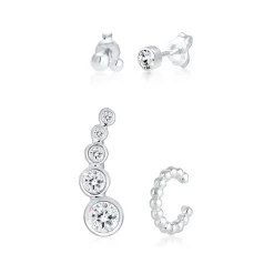 Elli "Ear Climber | Kristall (Weiß)< Ohrringe|Silber