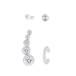 Elli "Ear Climber | Kristall (Weiß)< Ohrringe|Silber