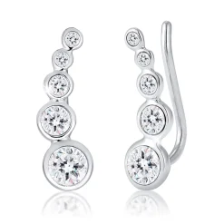 Elli "Ear Climber | Kristall (Weiß)< Roségold|Ohrringe