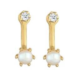 Elli "Ear Jacket | Diamant (0.06 ct), Süßwasserperle< Perlen|Ohrringe
