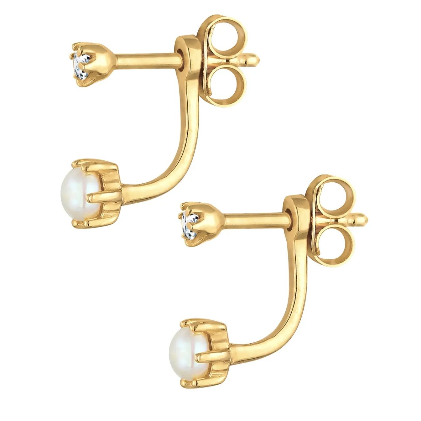 Elli "Ear Jacket | Diamant (0.06 ct), Süßwasserperle< Perlen|Ohrringe