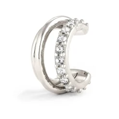 Elli "Earcuff | Glas Kristalle (Weiß)< Vergoldet|Ohrringe