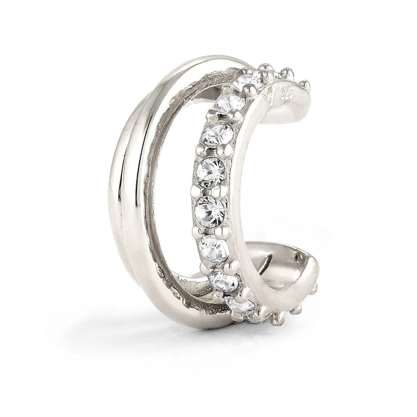 Elli "Earcuff | Glas Kristalle (Weiß)< Vergoldet|Ohrringe