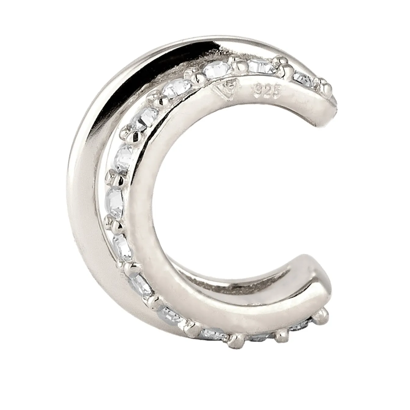 Elli "Earcuff | Glas Kristalle (Weiß)< Vergoldet|Ohrringe