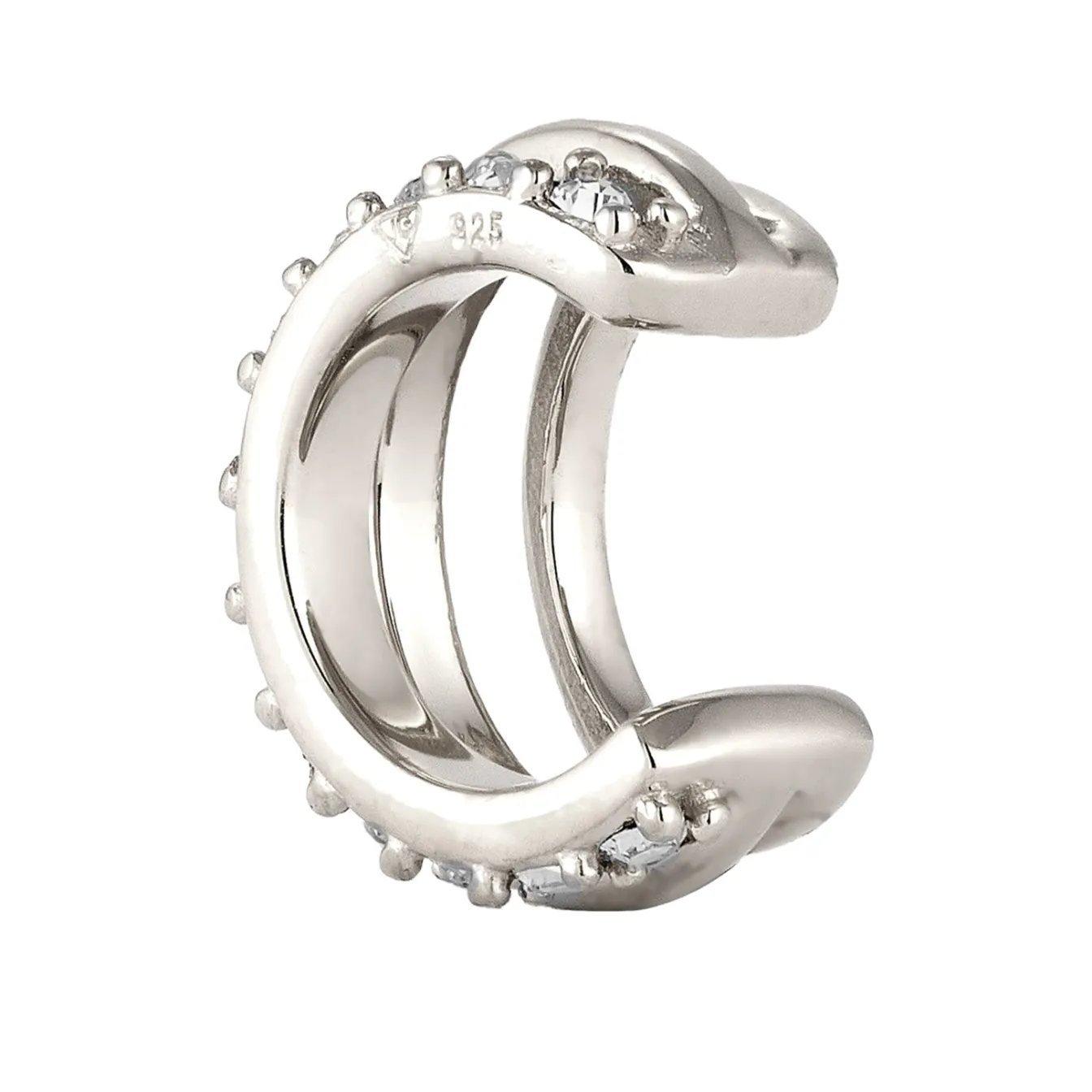 Elli "Earcuff | Glas Kristalle (Weiß)< Vergoldet|Ohrringe