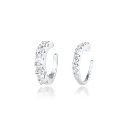 Elli "Earcuff | Zirkonia ( Weiß )< Ohrringe|Silber