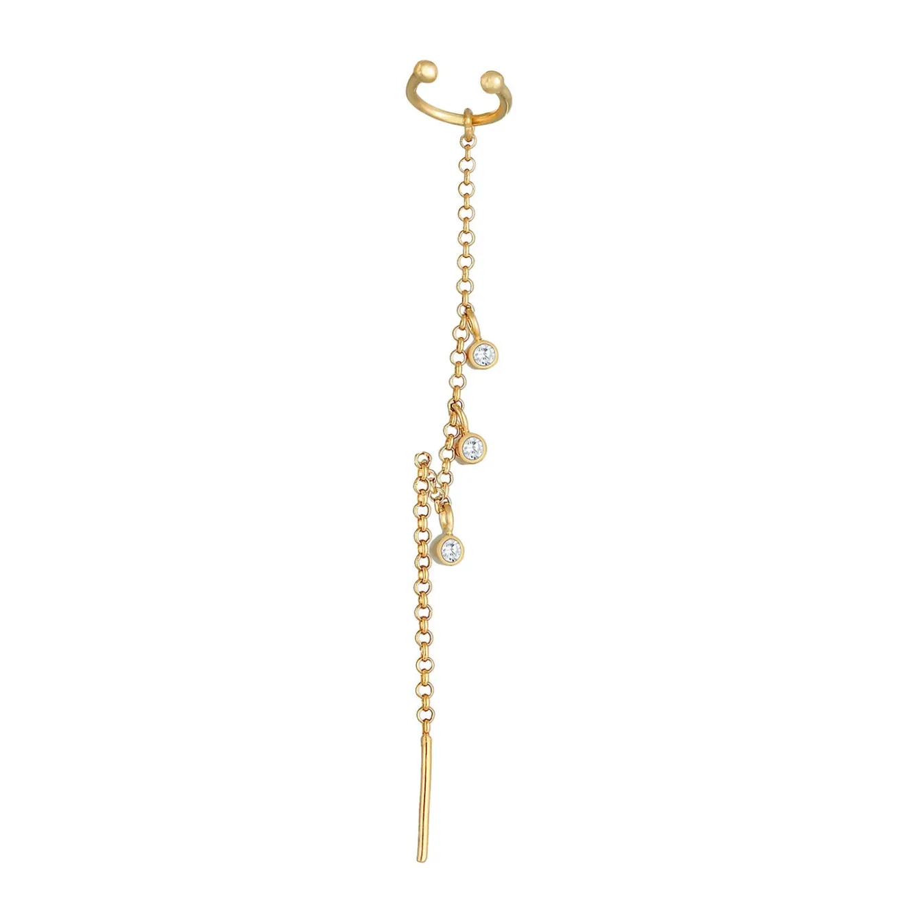 Elli "Earcuff | Zirkonia ( Weiß )< Ohrringe|Silber