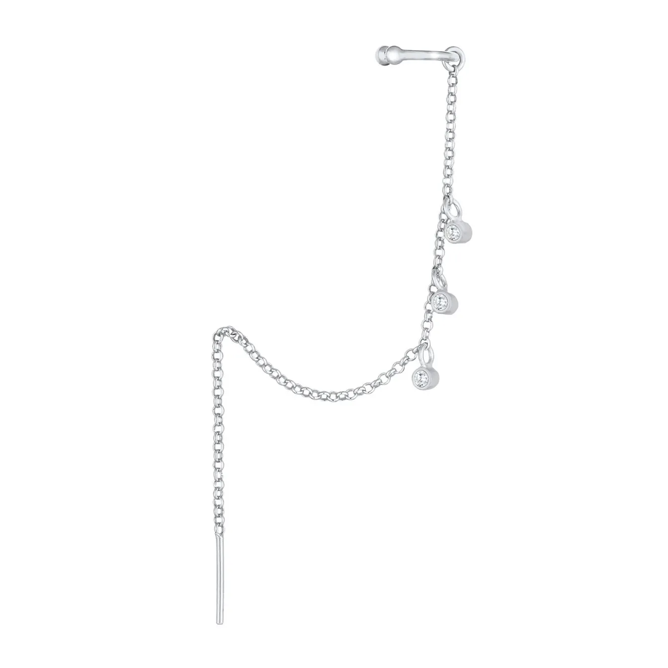 Elli "Earcuff | Zirkonia ( Weiß )< Ohrringe|Silber