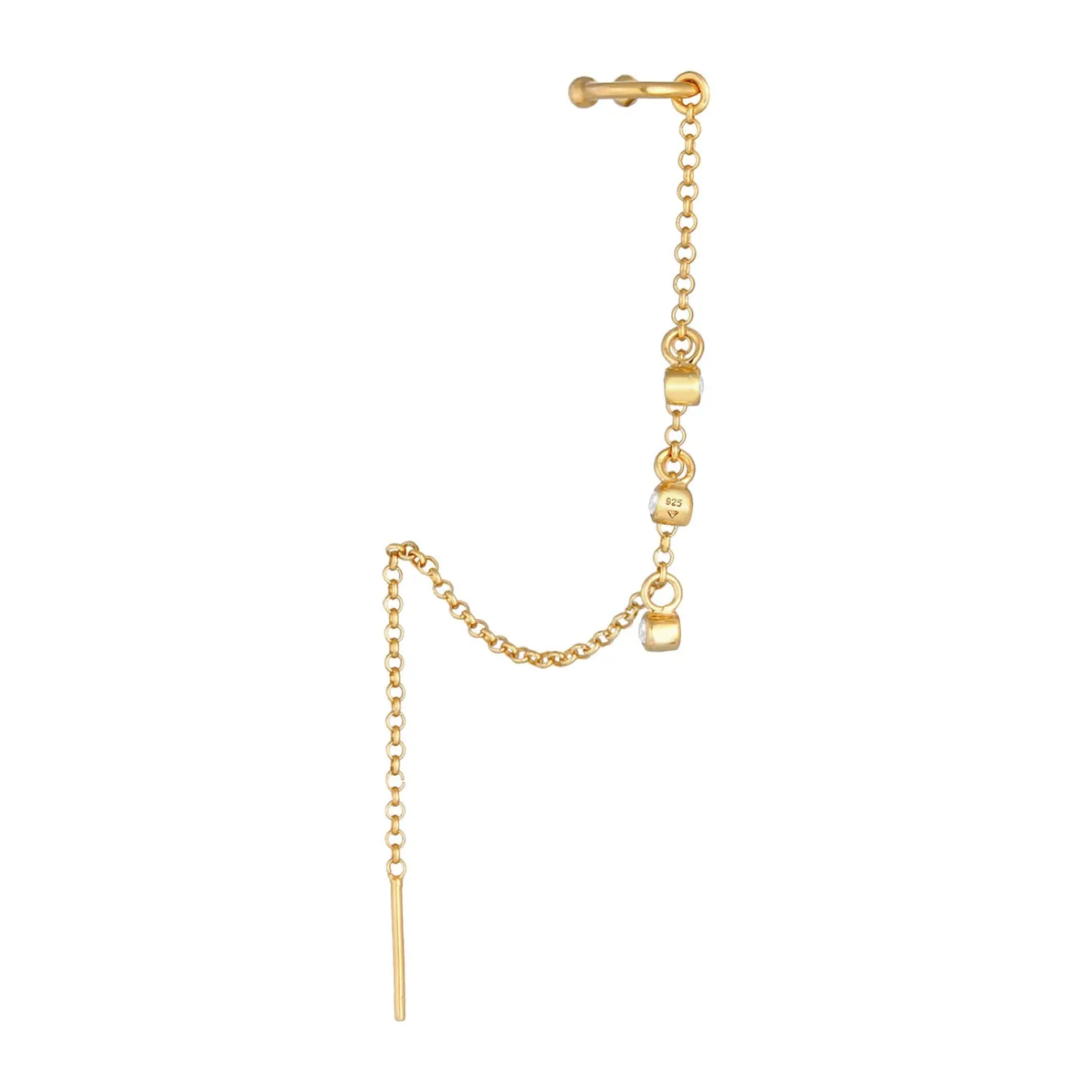 Elli "Earcuff | Zirkonia ( Weiß )< Ohrringe|Silber