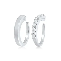 Elli "Earcuff | Zirkonia ( Weiß )< Ohrringe|Silber