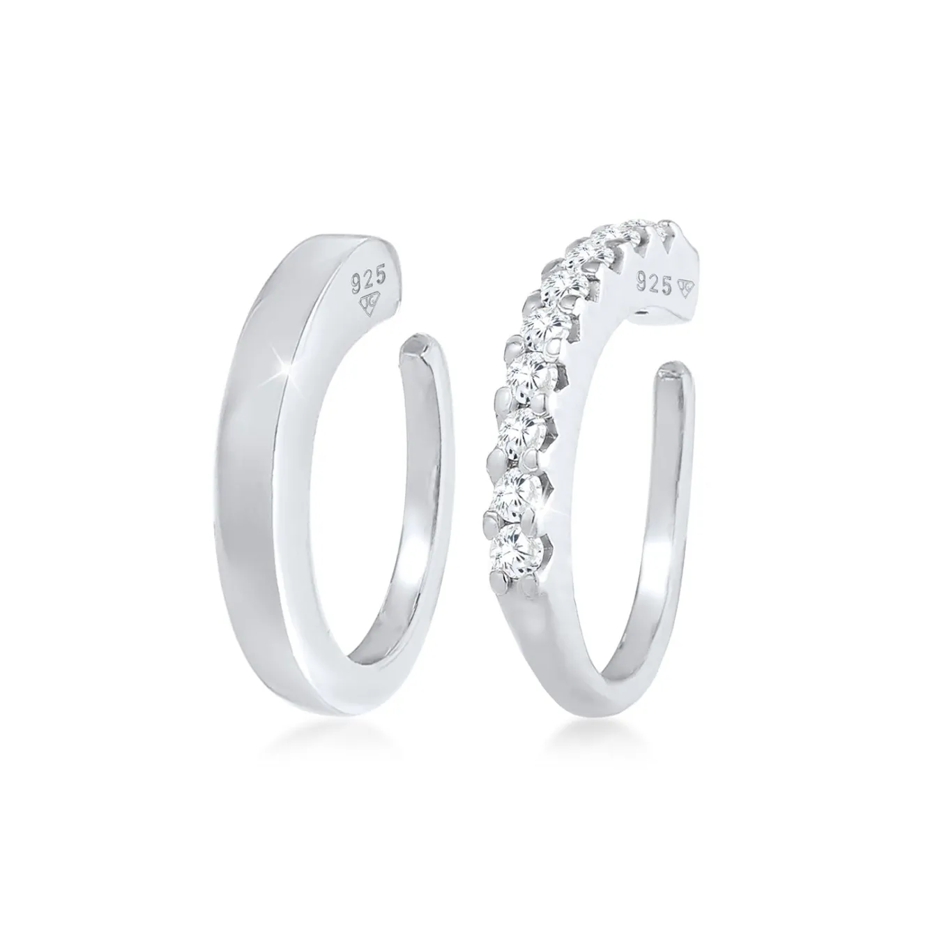 Elli "Earcuff | Zirkonia ( Weiß )< Ohrringe|Silber