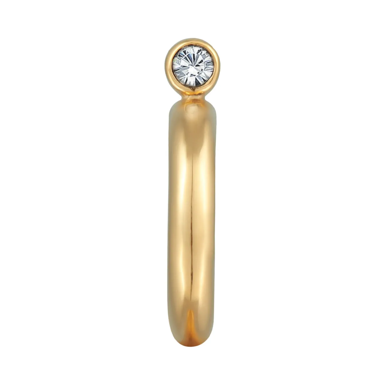 Elli "Earcuff Basique | Glaskristall (Weiß)< Vergoldet|Ohrringe