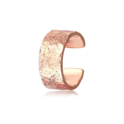 Elli "Earcuff Breit Basic Gehämmert 925 Silber< Roségold|Ohrringe