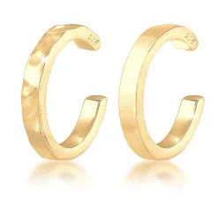 Elli "Earcuff 2er Set glänzend & gehämmert< Roségold|Ohrringe