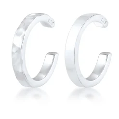 Elli "Earcuff 2er Set glänzend & gehämmert< Roségold|Ohrringe