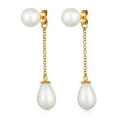 Elli "Earjacket | Muschelkernperlen< Perlen|Ohrringe