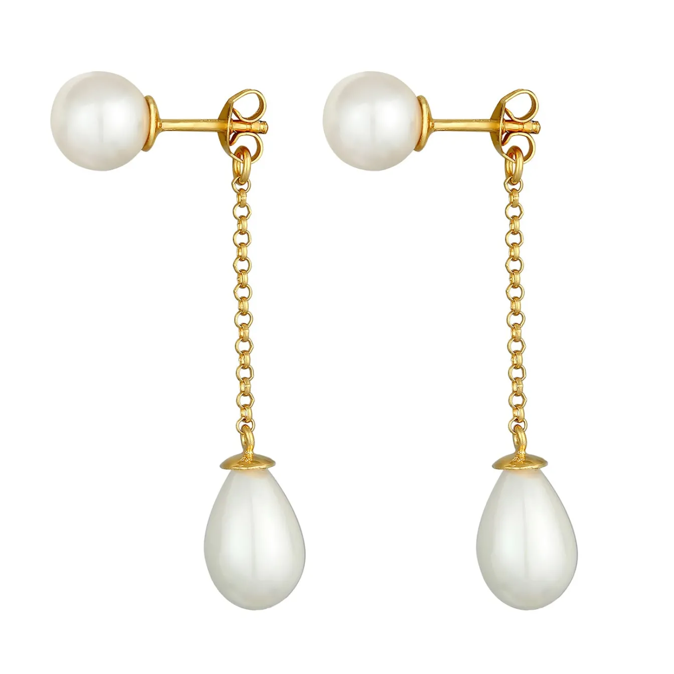 Elli "Earjacket | Muschelkernperlen< Perlen|Ohrringe