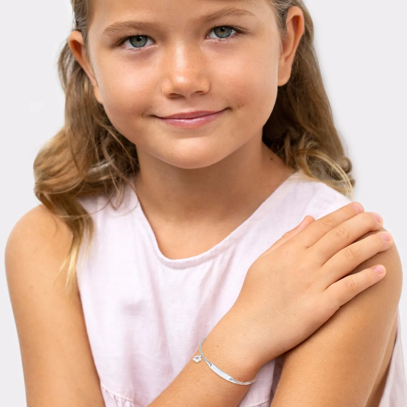 Elli "Figaro-Armband Blume | Kristall ( Rosa )<Kinder Symbol-schmuck|Letzte Chance