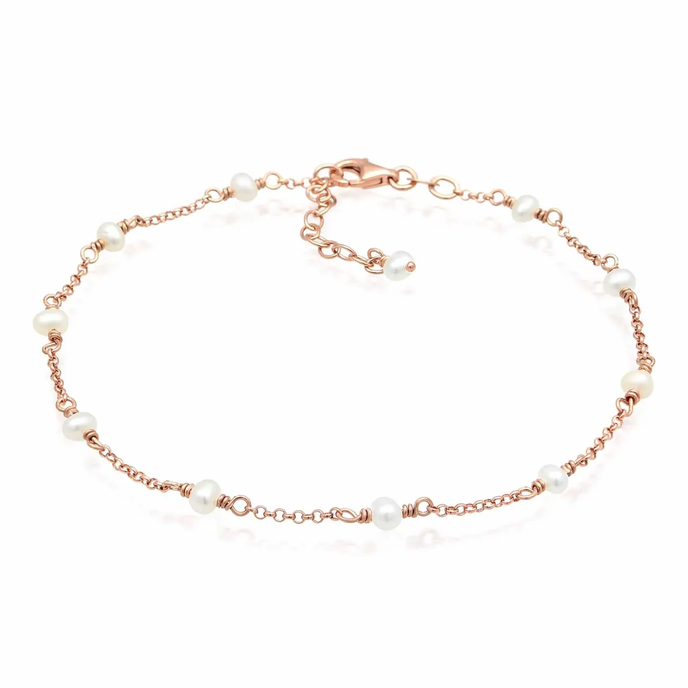Elli "Fußkettchen | Süßwasserperle< Roségold|Hochzeit