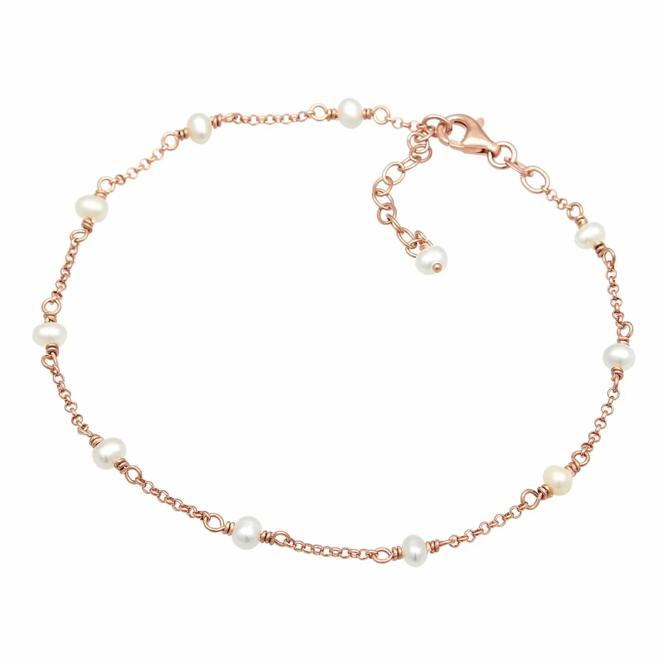 Elli "Fußkettchen | Süßwasserperle< Roségold|Hochzeit